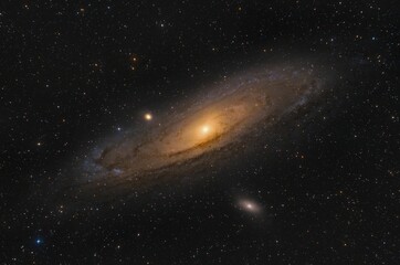 Scenic shot of the Andromeda galaxy in the universe