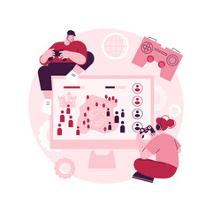 Multiplayer online battle arena abstract concept vector illustration. Multiplayer battle arena, massive online game, MMOG, MOBA ARTS, action real-time strategy, gaming platform abstract metaphor.