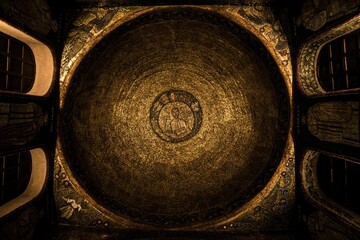 Saint on the ceiling of Cathedral in Milan, Italy