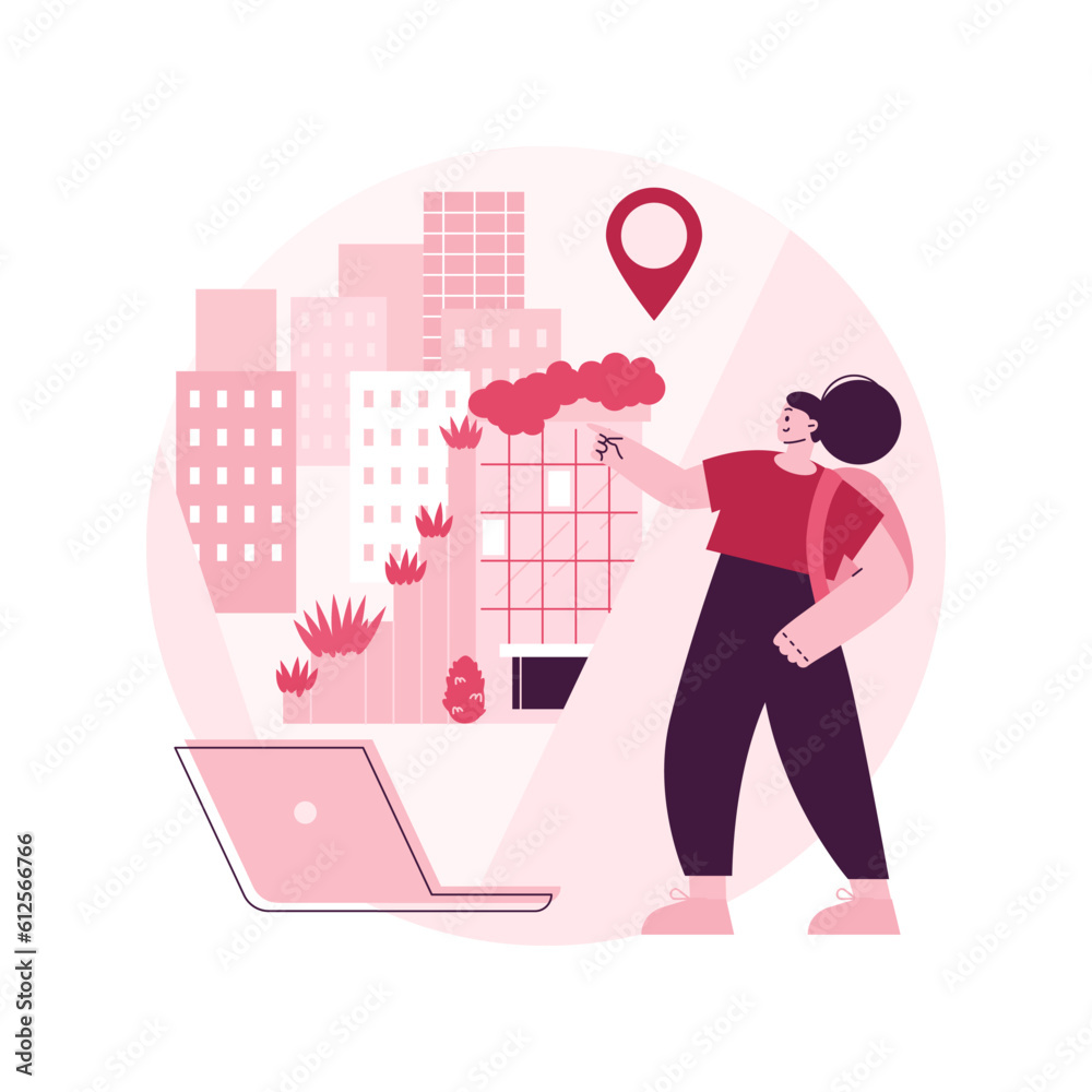 Poster interactive design visualization abstract concept vector illustration. interactive visualization, vi