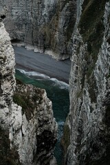 Rocky beach in Normandy, France