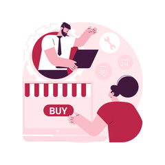 Custom service abstract concept vector illustration. Consumer making purchase, website live chat, user experience, retail ecommerce, online shopping, product and service abstract metaphor.