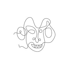 Fototapeta premium illustration of abstract face, one line art style. use for decoration, print or t-shirt design