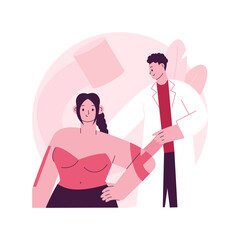 Kinesiology taping abstract concept vector illustration. Kinesiology method, kinesio taping, physiotherapy treatment, bandage application, muscular pain release abstract metaphor.