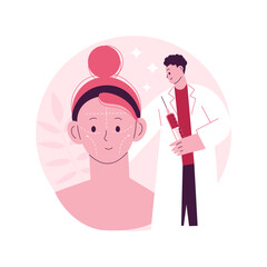 Facial contouring abstract concept vector illustration. Facial sculpting, aesthetic cosmetic procedure, medical face contouring, slimming correction machine, plastic surgery abstract metaphor.