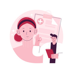 Face lifting abstract concept vector illustration. Rhytidectomy procedure, facelift surgery, face lifting service, non surgical anti age treatment, facial skin rejuvenation abstract metaphor.