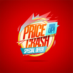 Price crash, special offer sale web banner template