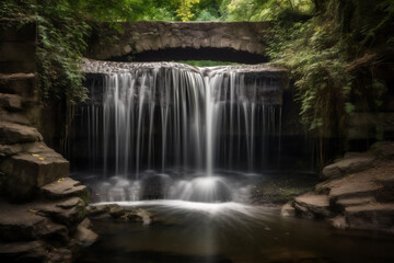 Obraz premium waterfall in the woods. AI generated content