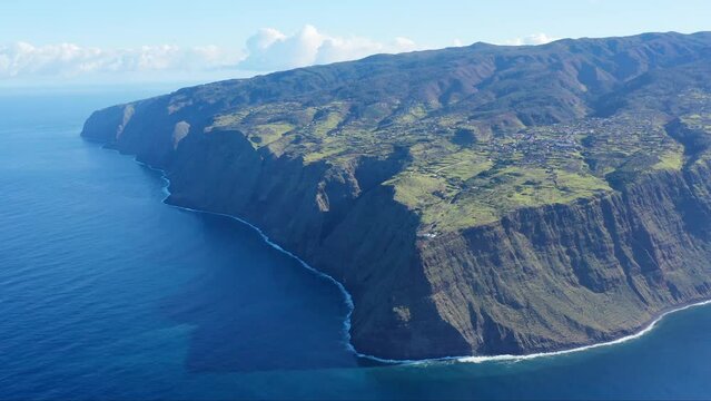 Aerial shot of the Madeira Island in Ponta do Pargo