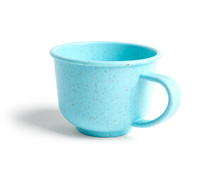 Blue cup isolated on white background. Children's Day celebration