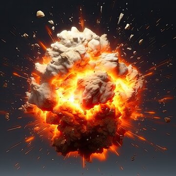 Extreme Military Craft: Explosive Fire and Flames from a Bomb Mine Asset. Generative AI