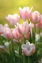Romance in the Meadow | Blooming Pink Tulip Bouquet for a Memorable Summer Wedding, Generative AI