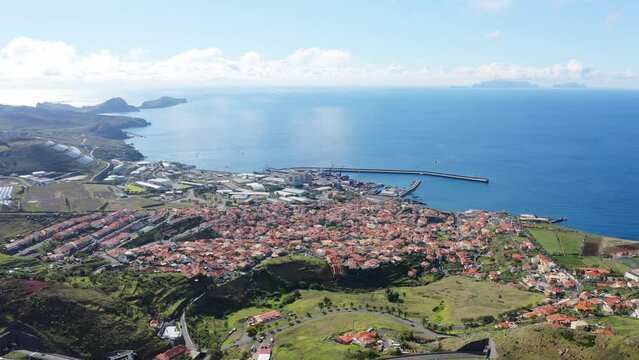 Aerial view of a fishermen's village on Madeira Island, Portugal