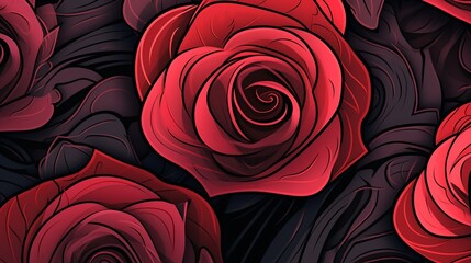 A beautiful and enchanting background with roses. Romantic, Lote and Passion. Create with generative ai.