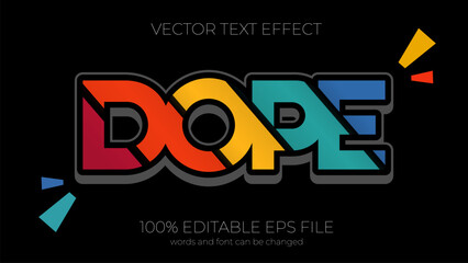Dope editable text effect style, EPS editable text effect