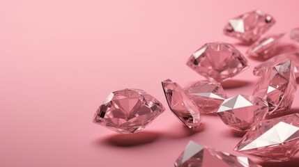 Diamond with tint on the pink background Created with Generative AI technology.