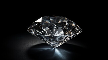 Diamond with tint on the black background Created with Generative AI technology.