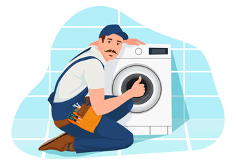 Repaired washing machine, machine repairman