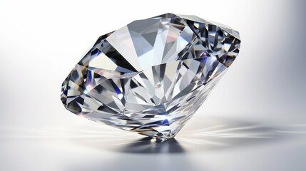 Diamond with tint on the white background Created with Generative AI technology.