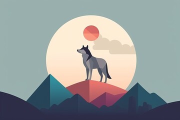 狼のイラスト,Generative AI AI画像