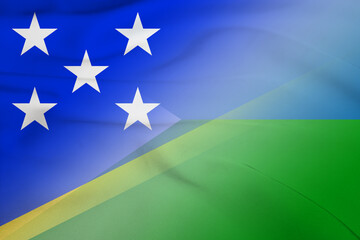 Solomon Islands and Djibouti official flag international negotiation DJI SLB