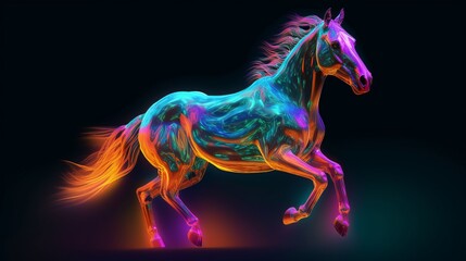 Obraz na płótnie Canvas 馬のイラスト,Generative AI AI画像
