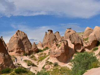 Fairy Chimneys dominate the landscape in Cappadocia. Geological in origin, the chimneys standout as unusual features of the landscape