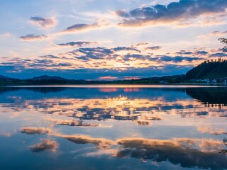 Beautiful view of the lake on a sunny summer day
