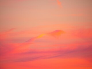 Pastel color pink and purple sky during scenic sunset