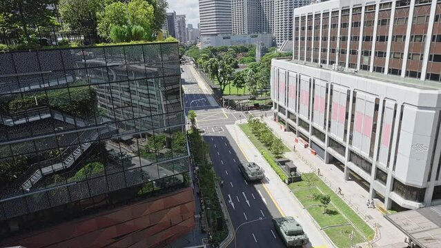 Singapore military vehicle showcase convoy movement