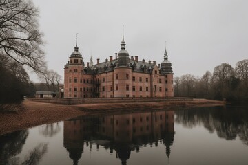 Fototapeta na wymiar A castle located in Skokloster. Generative AI