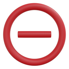 3D No entry traffic sign isolated.