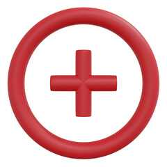 3D Cross sign isolated.