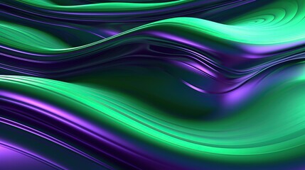 Obraz premium Abstract green and purple futuristic banner A professional generative AI