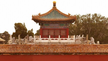 Obraz premium Temples and landmarks of the Forbidden City in Dongcheng District, Beijing, China
