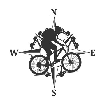 MTB Gear Illustration Clip Art Design Shape. Mountain Bike Sport Silhouette Icon Vector.