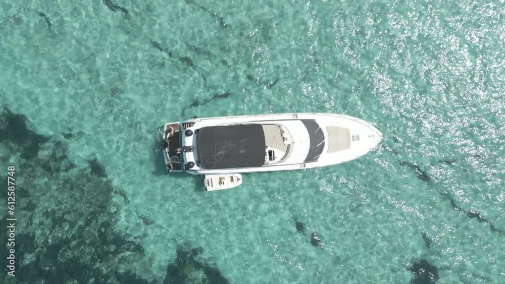 Canvas Prints Modern boat cruising in the deep transparent sea