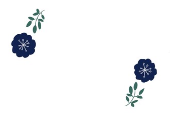 花と葉のイラスト