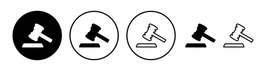 Gavel icon vector. judge gavel icon. auction hammer