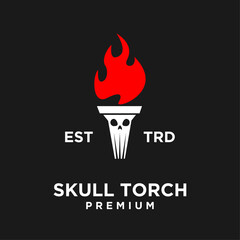 Torch skull face Logo icon design illustration