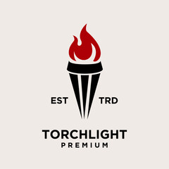 Torch abstract Logo icon design illustration