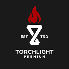 Torch infinity Logo icon design illustration
