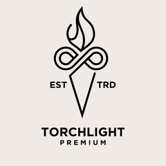 Torch infinity Logo icon design illustration