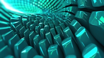Abstract teal futuristic banner A professional 3d render generative AI