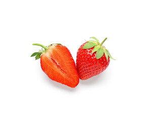 Fresh strawberries on white background