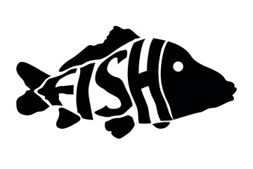Fish Word Typography Design