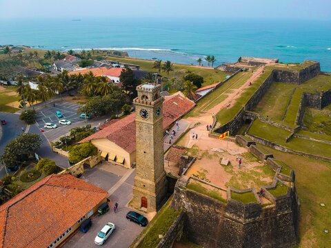 Aerial shot of the Galle Dutch Fort in sri lanka