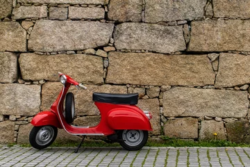 Fotobehang Scooter vintage red scooter