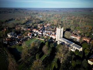 Fototapeta premium Dedham village including Dedham Parish Church.