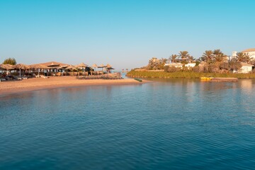 View of coastline at El Gouna, Egypt